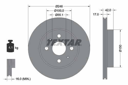 Textar 92165603 brake - 92165603, disc