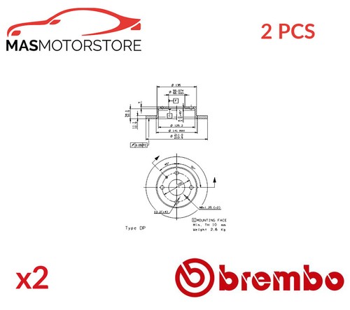 Brake discs set pair front